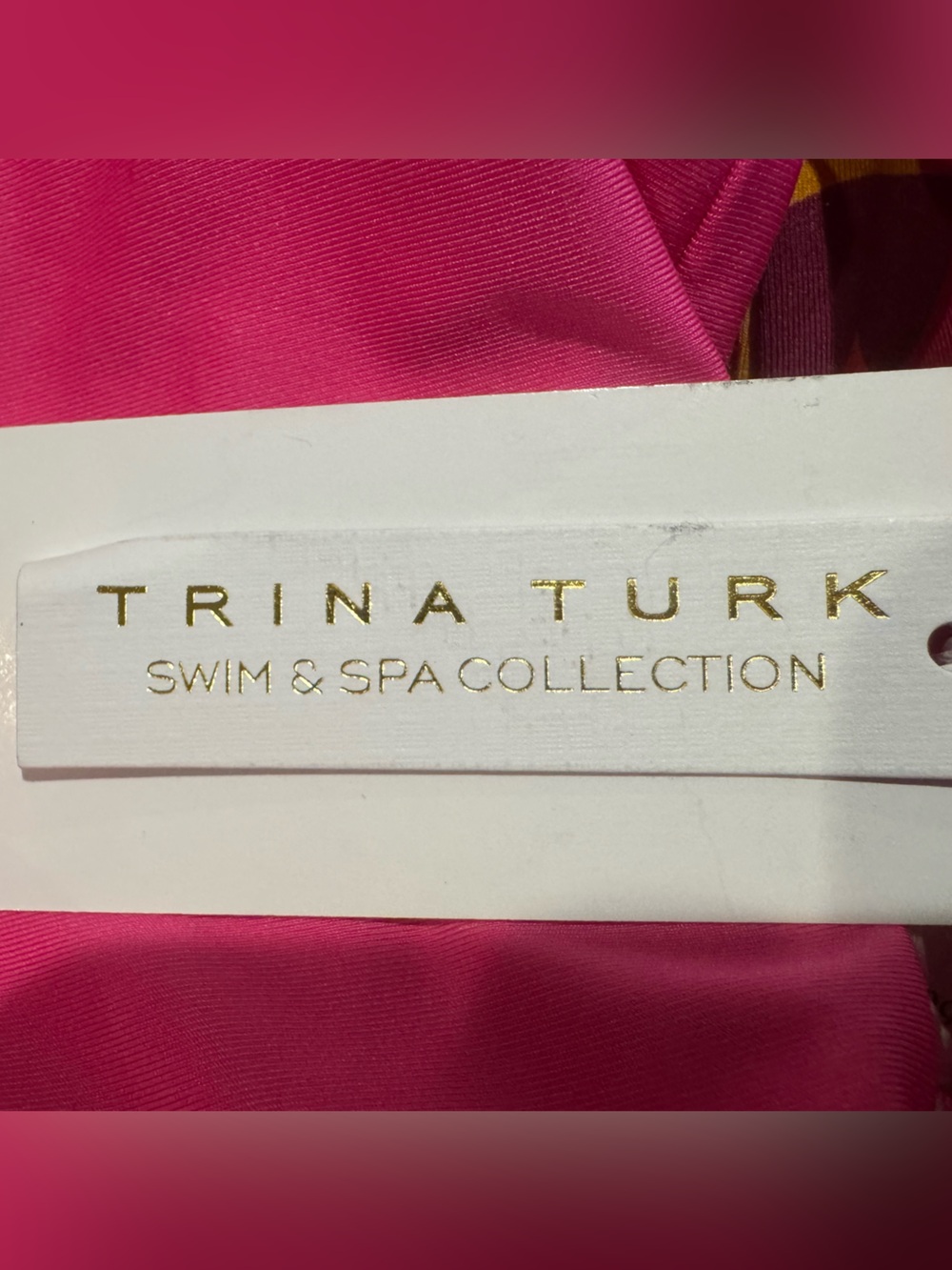 Trina Turk Fan Faire Sz 6 Ruffled Plunge One-Piece Swimsuit Pink Orange NWT - Picture 6 of 9